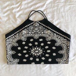 Black Bandana Crop Top